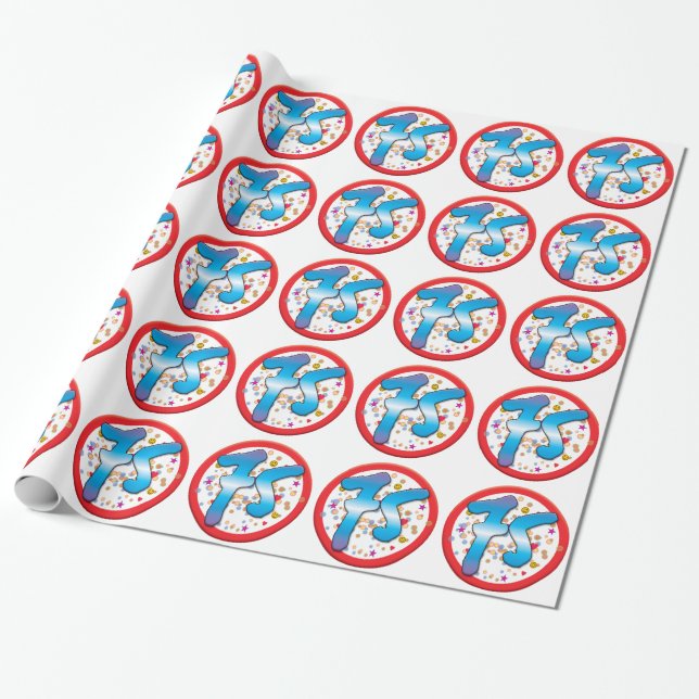 75:efödelsedag presentpapper (Utrullad)