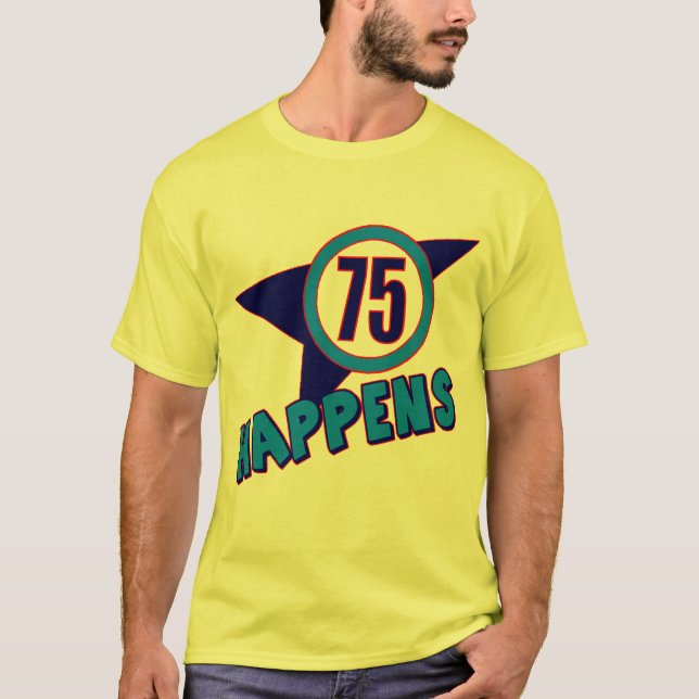 75:efödelsedagen händer gåvor t shirt (Framsida)