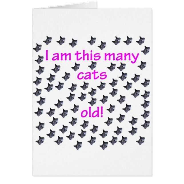 75 gammala katthuvud hälsningskort (Framsidan)