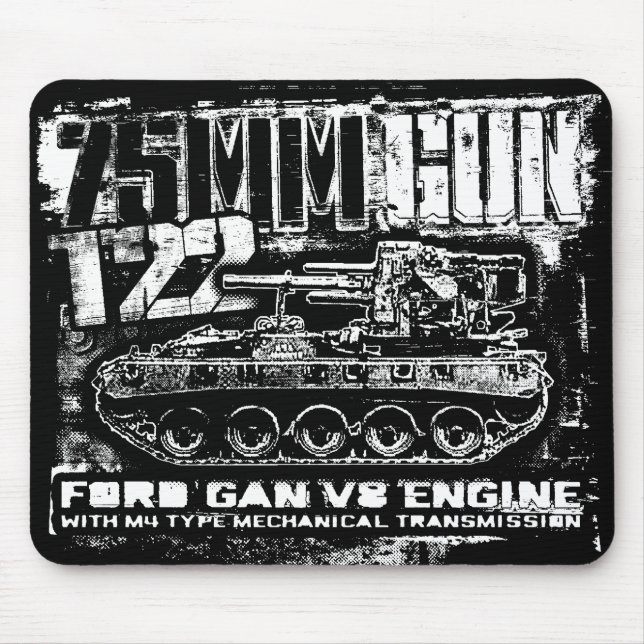 75 mm pistol T22 Mouse Pad Mousepad Musmatta (Framsidan)