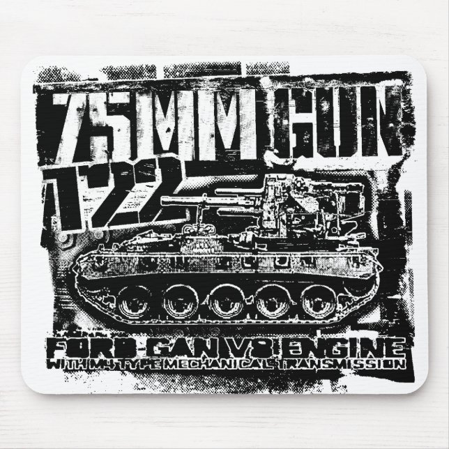 75 mm pistol T22 Mouse Pad Mousepad Musmatta (Framsidan)