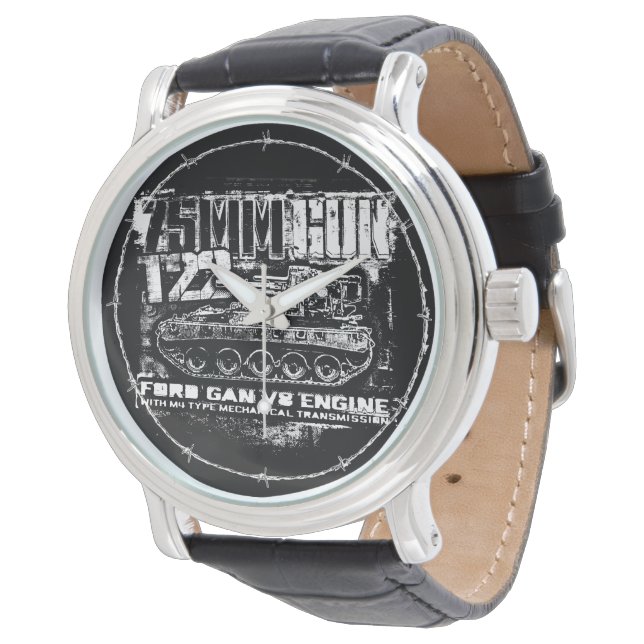 75 mm pistol T22 Se eWatch Watch Watch Armbandsur (Vinklad)
