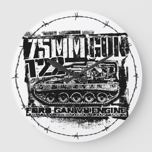 75 mm pistol T22 Stor lås, akrylväggslås Klocka (Framsida)