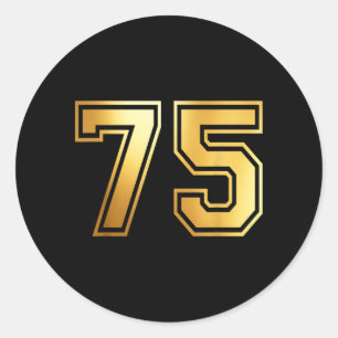 75 Nummer Sjuttiofem Team Sport Grafik Varsity Runt Klistermärke