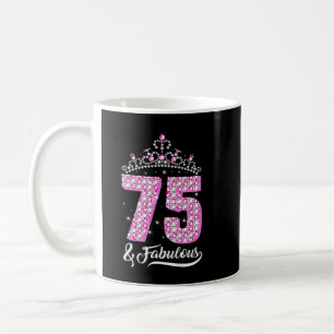 75 och Fabulous 75:e Birthday Diamond Krona Gift W Kaffemugg