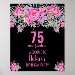 75 och fantastisk svart födelsedagsfest poster