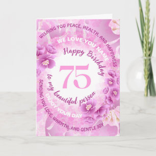 75 Pink Cherry Blossom Blomster Milstolps Födelsed Kort