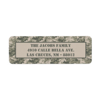 .75"x2.25" ARMY ACU Camo Return-adressetikett Returadress Etikett