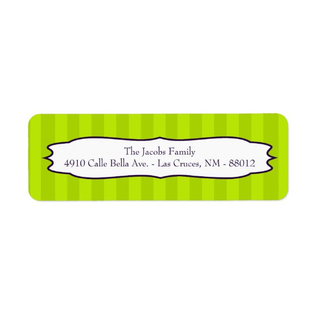.75"x2.25" Returadressetikett Lime Green Lila Returadress Etikett (Framsidan)