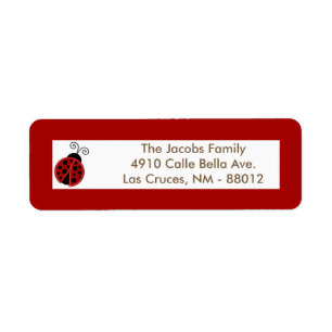 .75"x2.25" Returadressetikett Red Ladybug Returadress Etikett
