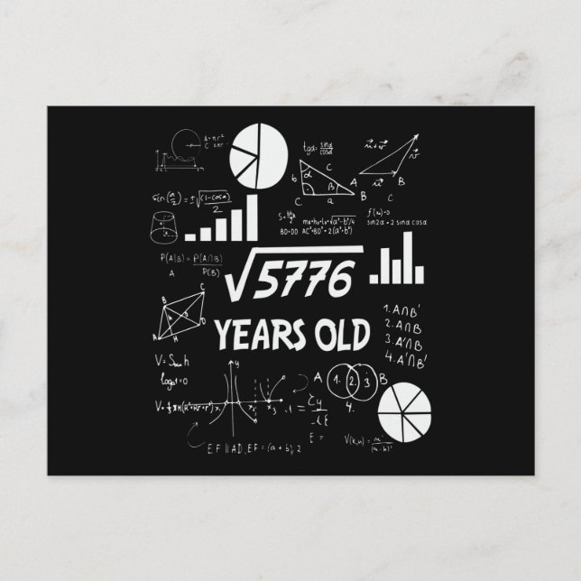 75 Years Old Bday Math Teacher 75th Birthday Gift Vykort (Framsida)
