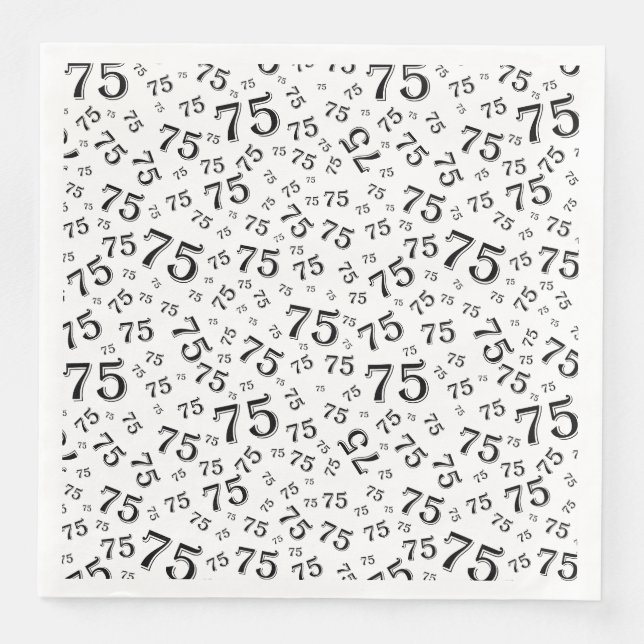 75th Age Random Number Pattern Black/White Pappersservett (Framsida)