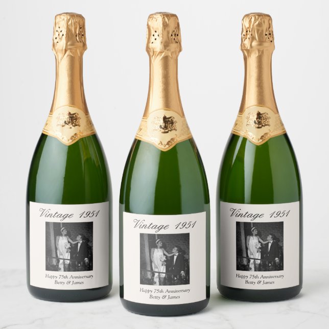 75th Anniversary Gift Personalized Wedding Photo (Flaskor)