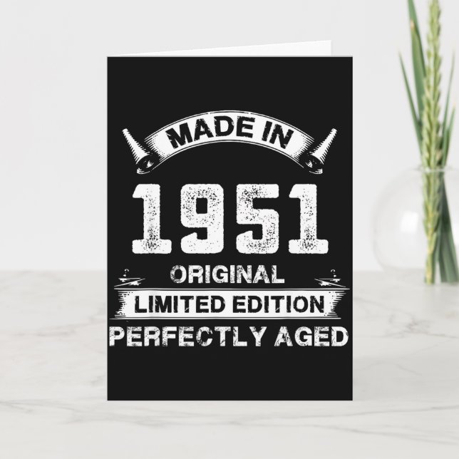 75th Birthday Gift For Legends Made In 1951 75 Yea Kort (Framsida)