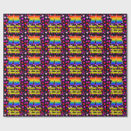 75th Birthday: Loving Hearts Pattern, Rainbow # 75 Presentpapper