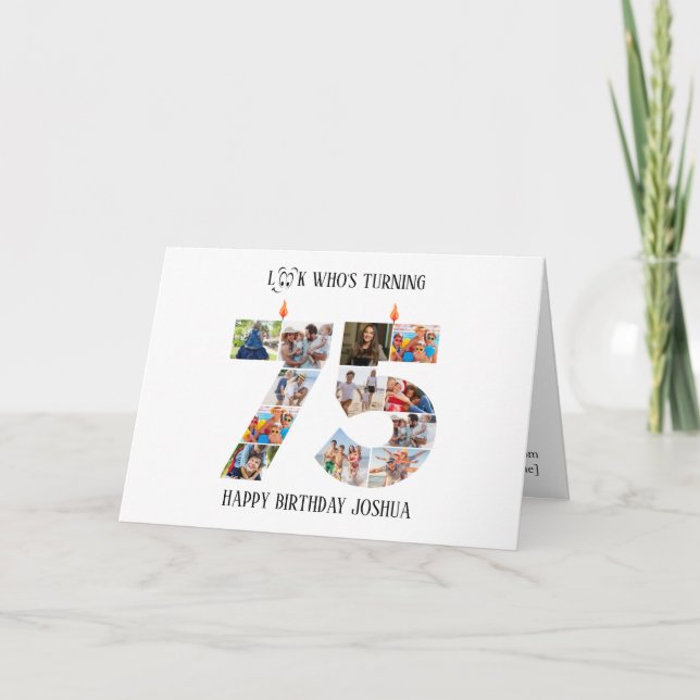 75th Birthday Photo Card Tack Kort (Framsida)