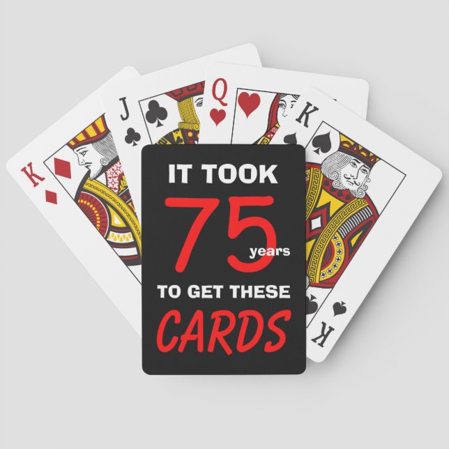 75th Funny Birthday Poker Playing Cards   Casinokort (Baksidan)