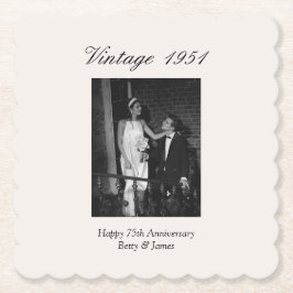 75th Wedding Anniversary Party Personalized Photo Underlägg Papper