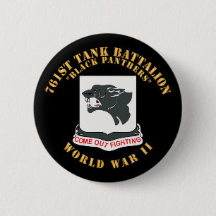 761:a Tankens bataljon - svarta pantrar - WWII Knapp