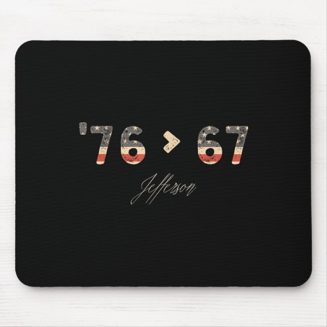 76 67 Jefferson Six Seven Meme för Gen Alpha-slang Musmatta (Framsidan)