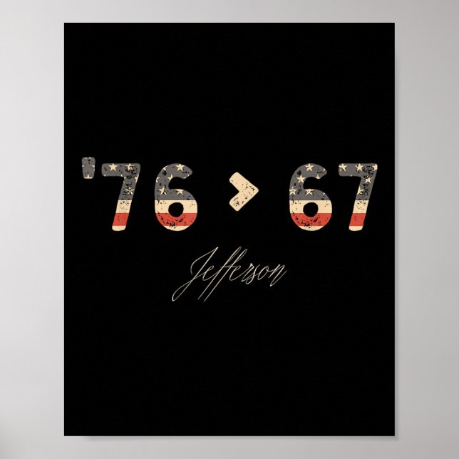 76 67 Jefferson Six Seven Meme For Gen Alpha Slang Poster (Framsidan)