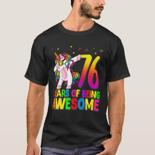 76-årig födelsedagskalender Unicorn Dabbing 76th B T Shirt