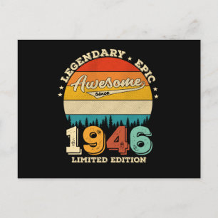 76-åriga Fantastisk sedan 1946 76:e födelsedagserb Vykort