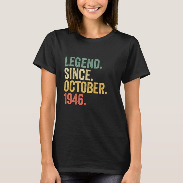 76 års ålder sedan oktober 1946 76:e födelsedag t shirt (Framsida)