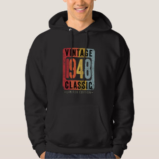 76 ÅRS Vintage 1948 76th Birthday Dekoration Hoodie