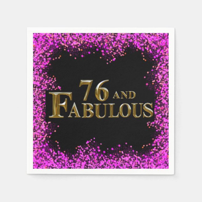 76-årsdag  pappersservett (Framsidan)