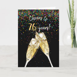76-årsjubiléet Champagne Toast Kort