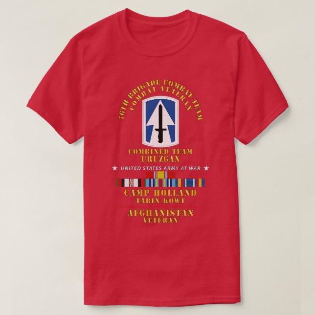 76:e brigabekämpningsteamet Camp Holland Afghanist T Shirt (Design framsida)