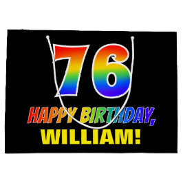 76:e födelsedag: fetstil, Roligt, enkel, regnbåge