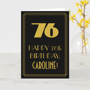 76:e födelsedagen - Art Deco Inspired Titta "76" o Kort
