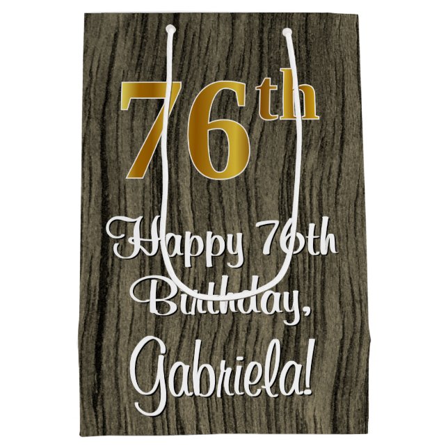 76:e födelsedagen: Elegant Faux Guld look #, Faux  (Baksidan)