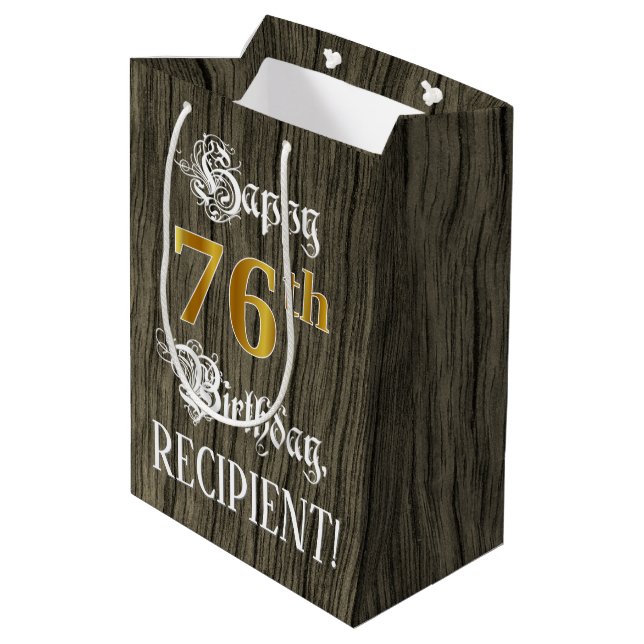 76:e födelsedagen: Faux Guld look & Faux Wood Möns (Baksidan Vinklad)
