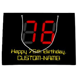 76:e födelsedagen: Red Digital Clock Stil "76" + N