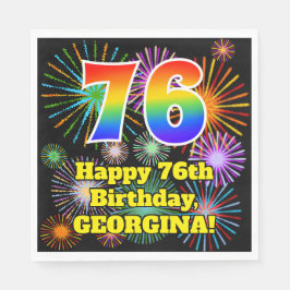 76:e födelsedagen: Roligt Fireworks Mönster + Rain Pappersservett