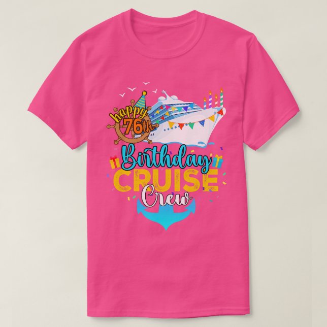 76:e födelsedagsbesättningen t shirt (Design framsida)