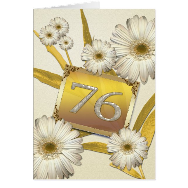 76:e födelsedagskortet med daisy. hälsningskort (Framsidan)