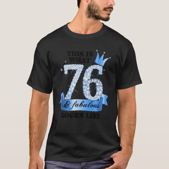 76 & Fabulous I Blue White Party Group Candid Phot T Shirt (Framsida)