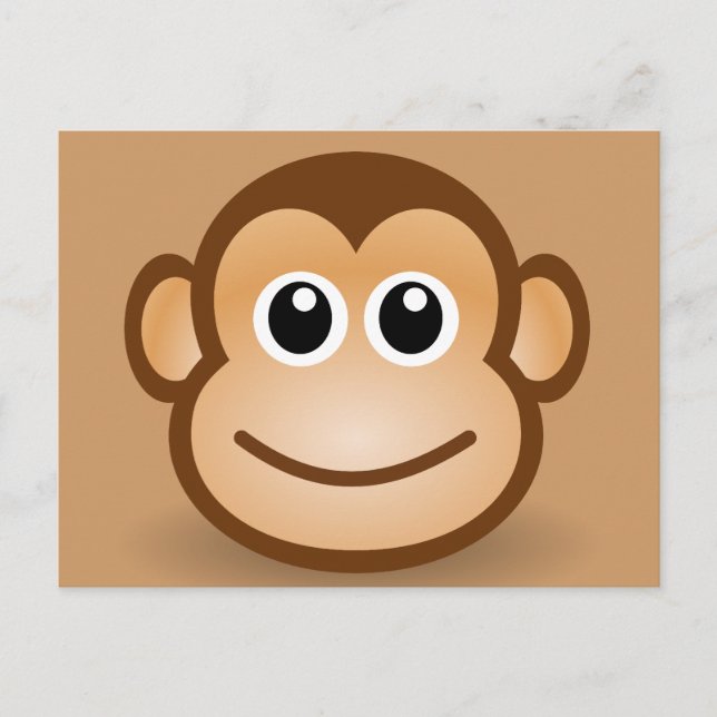 76-Free-Cute-Tecknad-Monkey-Clipart-Illustration Vykort (Framsida)