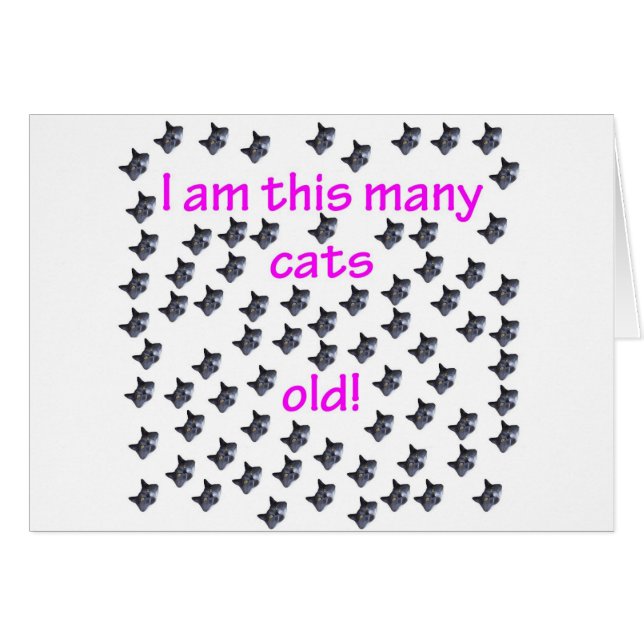 76 gammala katthuvud hälsningskort (Framsidan Horizontal)