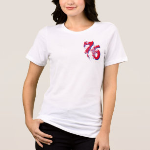 76 Patriotic Tri-Blend Shirt - Rött vitt blått Tee