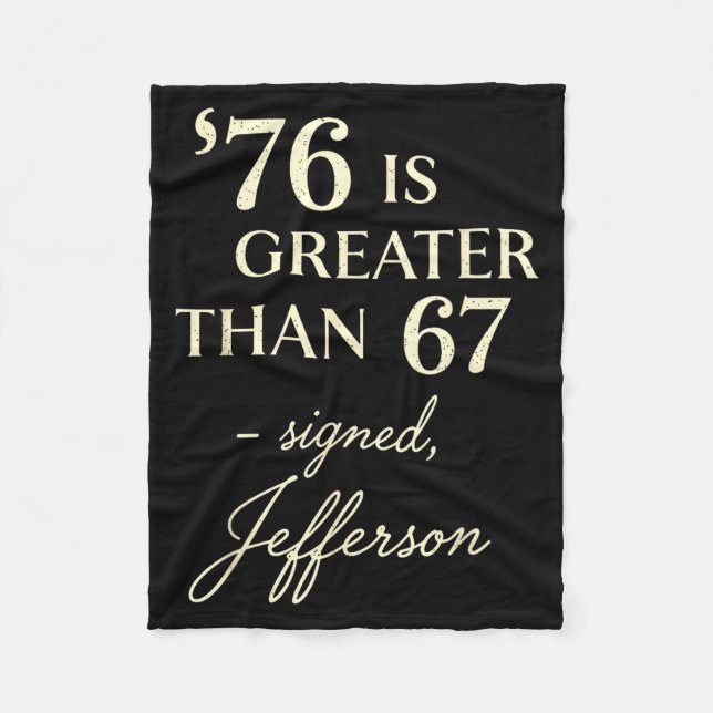 76 Större än 67 Thomas Jefferson Historia Kul Me Fleecefilt (Framsidan)