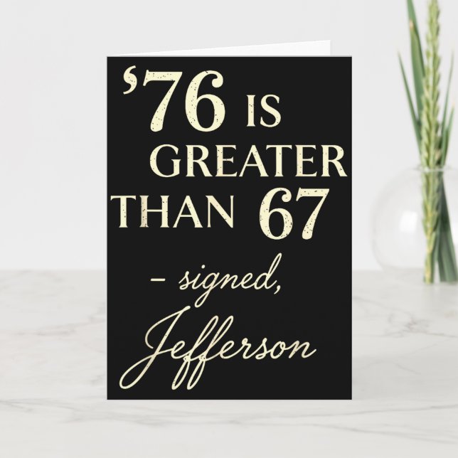 76 Större än 67 Thomas Jefferson Historia Kul Me Kort (Framsida)