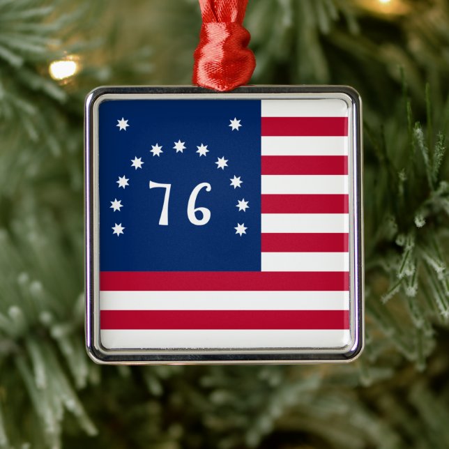 76 Stridsflagga, Amerikansk bander Jul Julgransprydnad Metall (Träd)