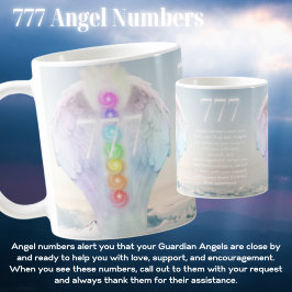 777 Angel Numbers Chakra Änglar Vingar Mugg