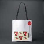 777 Jackpot Tygkasse<br><div class="desc">Utan att behöva rulla dice eller ställe ett vad,  så är det säkert att den här designen kommer att föra ett underbarare spel direkt på handdukar,  dekorativ kudde och mycket mer!</div>