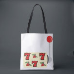 777 Jackpot Tygkasse<br><div class="desc">Utan att behöva rulla dice eller ställe ett vad,  så är det säkert att den här designen kommer att föra ett underbarare spel direkt på handdukar,  dekorativ kudde och mycket mer!</div>